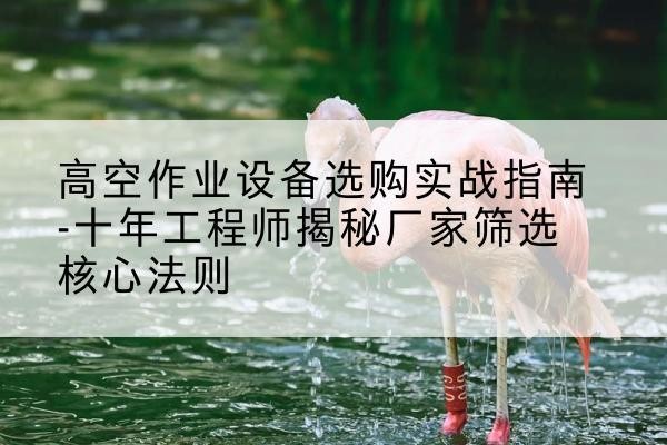 濂溪剪叉式升降机厂家-高空作业设备选购实战指南-十年工程师揭秘厂家筛选核心法则