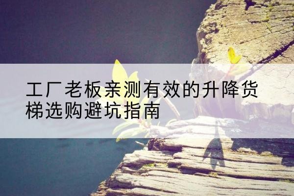 濂溪升降货梯怎么选-工厂老板亲测有效的升降货梯选购避坑指南
