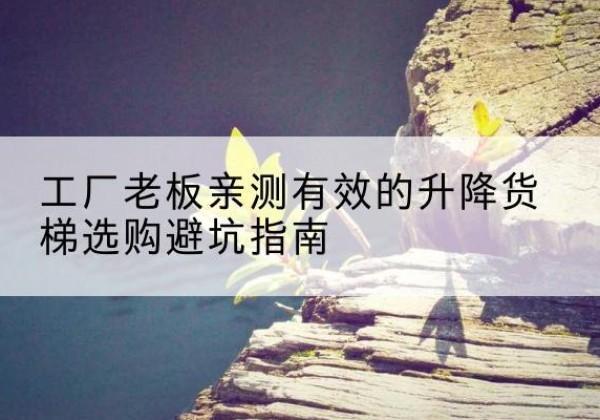 濂溪升降货梯怎么选-工厂老板亲测有效的升降货梯选购避坑指南
